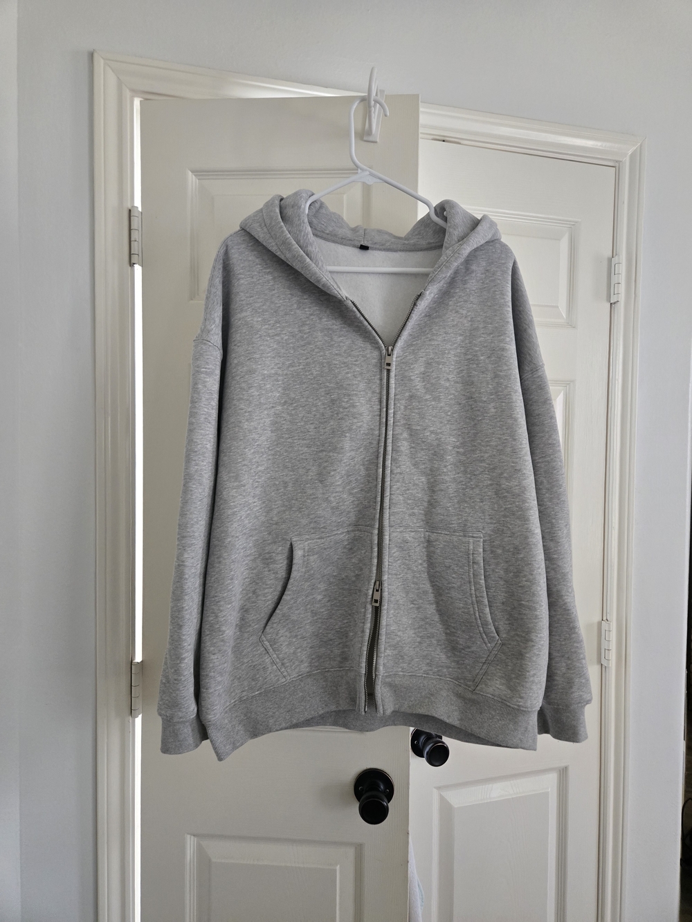 Solid Gray Unisex Hoodie With Front Pocket
